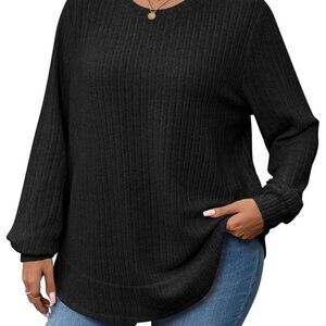 LANREMON Plus Size Crewneck Pullover